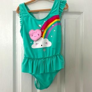 Girls swim suits button btm. Size 5. Perfect condition. Sol Swim